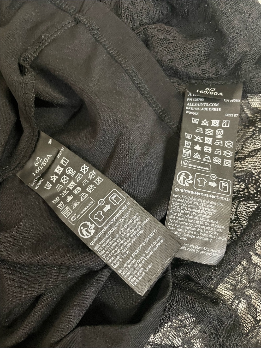 AllSaints Black Lace mocked neck Long-Sleeve Dress - Picture 11 of 15